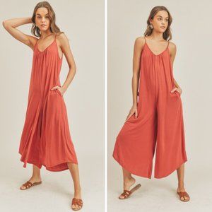⚡FINAL SALE! Spice Rust Oversized Knit Jumpsuit